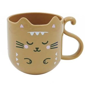 caneca gato marrom